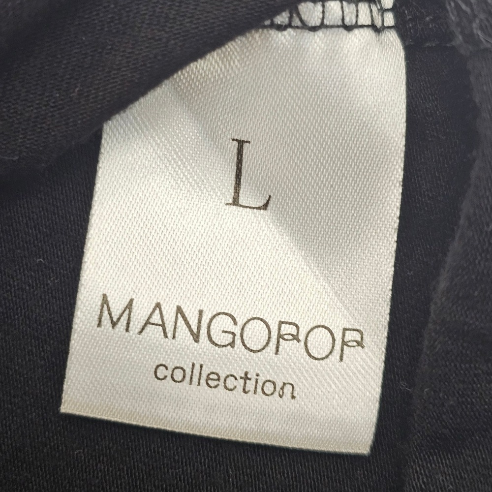 Mangopop Black Mock Neck Long Sleeve Bodysuit Womens Large Snap Closure Slim Fit - Picture 3 of 7
